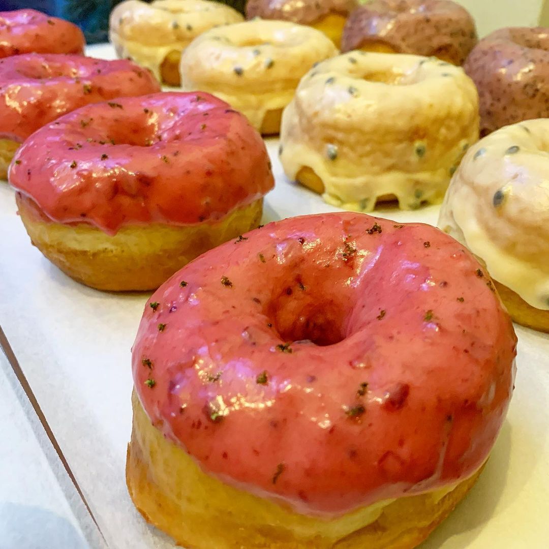 doughnut on white surface